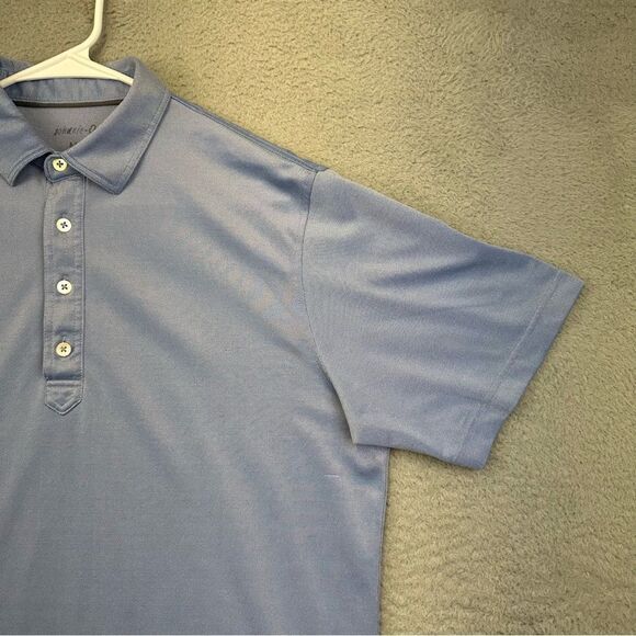 Johnnie O Performance Polo Shirt Mens Medium Blue Stretch Preppy Beach Surf Golf - Picture 4 of 15
